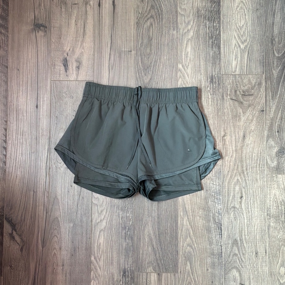 Leg3nd Womens 2-in-1 Running Shorts Dark Gray Athletic Gym Shorts Size Small